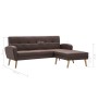 L-förmiges Sofa mit braunem Stoffbezug, 186 x 136 x 79 cm von vidaXL, Sofas - Ref: Foro24-246997, Preis: 373,01 €, Rabatt: %