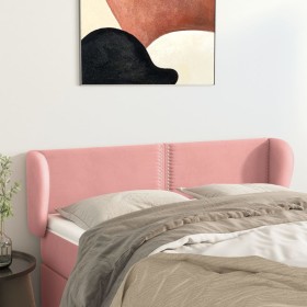 Pink velvet headboard 147x23x78/88 cm by , Headboards and footboards - Ref: Foro24-3117057, Price: 61,95 €, Discount: %