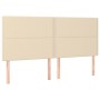 Headboard with LED lights cream fabric 160x5x118/128 cm by , Headboards and footboards - Ref: Foro24-3122295, Price: 129,70 €...