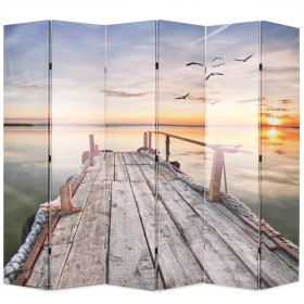 Biombo divisor plegable 228x170 cm lago de vidaXL, Divisores de ambientes - Ref: Foro24-245884, Precio: 144,99 €, Descuento: %