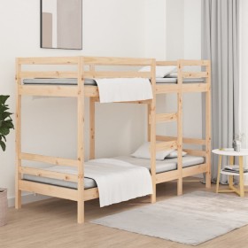 Solid pine wood bunk bed 75x190 cm by , Beds and slatted bases - Ref: Foro24-3139844, Price: 213,90 €, Discount: %