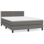 Cama box spring con colchón cuero sintético gris 140x200 cm de , Camas y somieres - Ref: Foro24-3141069, Precio: 435,99 €, De...