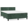 Cama box spring con colchón terciopelo verde oscuro 140x190 cm de , Camas y somieres - Ref: Foro24-3141242, Precio: 441,47 €,...