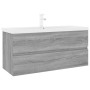 Mueble de baño con lavabo madera contrachapada gris Sonoma de , Tocadores de baño - Ref: Foro24-3152889, Precio: 323,80 €, De...