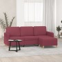 Sofá de 3 plazas con taburete de tela rojo tinto 180 cm de , Sofás - Ref: Foro24-3201198, Precio: 335,47 €, Descuento: %