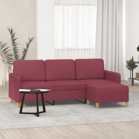 3-seater sofa with red fabric stool 180 cm by , Sofas - Ref: Foro24-3201198, Price: 334,99 €, Discount: %