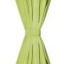 Micro-satin curtains with loops 2 units 140x225 cm green by , Curtains and curtains - Ref: Foro24-132223, Price: 24,99 €, Dis...