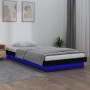 Bed frame with LED black solid wood 90x200 cm by , Beds and slatted bases - Ref: Foro24-819961, Price: 204,32 €, Discount: %