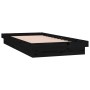 Bed frame with LED black solid wood 90x200 cm by , Beds and slatted bases - Ref: Foro24-819961, Price: 204,32 €, Discount: %