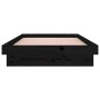 Bed frame with LED black solid wood 90x200 cm by , Beds and slatted bases - Ref: Foro24-819961, Price: 204,32 €, Discount: %