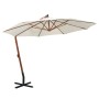 Hanging parasol 350 cm with white wooden pole by , Umbrellas - Ref: Foro24-42966, Price: 208,80 €, Discount: %