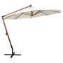 Hanging parasol 350 cm with white wooden pole by , Umbrellas - Ref: Foro24-42966, Price: 208,80 €, Discount: %