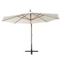 Hanging parasol 350 cm with white wooden pole by , Umbrellas - Ref: Foro24-42966, Price: 208,80 €, Discount: %