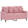 Pink velvet 3-piece sofa set with cushions by , Sofas - Ref: Foro24-3201683, Price: 668,92 €, Discount: %