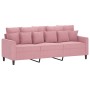 Pink velvet 3-piece sofa set with cushions by , Sofas - Ref: Foro24-3201683, Price: 668,92 €, Discount: %