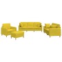 Sofa set with cushions 4 pieces light yellow fabric by , Sofas - Ref: Foro24-3202083, Price: 701,49 €, Discount: %