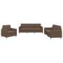 Sofa set with cushions 3 pieces brown fabric by , Sofas - Ref: Foro24-3202057, Price: 653,33 €, Discount: %