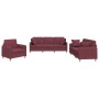 Sofa set with cushions 3 pieces red fabric by , Sofas - Ref: Foro24-3202076, Price: 678,24 €, Discount: %