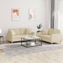 Sofa set with cushions 2 pieces cream fabric by , Sofas - Ref: Foro24-3202104, Price: 460,99 €, Discount: %