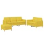 Sofa set with cushions 3 pieces light yellow fabric by , Sofas - Ref: Foro24-3202131, Price: 530,50 €, Discount: %