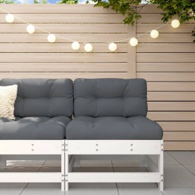 Central garden sofa solid white pine wood by , Modular outdoor sofas - Ref: Foro24-825479, Price: 75,99 €, Discount: %