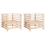 Sillones de jardín 2 unidades madera maciza de pino de , Sofás modulares de exterior - Ref: Foro24-825625, Precio: 104,54 €, ...