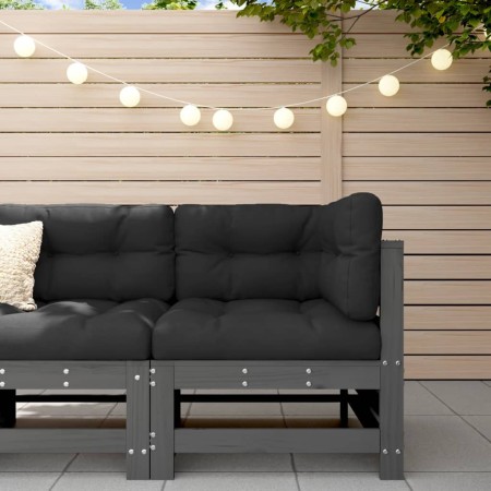 Garten-Ecksofa aus massivem grauem Kiefernholz von , Modulare Sofas für den Außenbereich - Ref: Foro24-825606, Preis: 86,15 €...