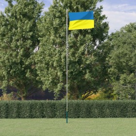 Flag and mast of Ukraine aluminum 6.23 m by , Flags and windsocks - Ref: Foro24-3210073, Price: 71,56 €, Discount: %