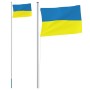 Flag and mast of Ukraine aluminum 6.23 m by , Flags and windsocks - Ref: Foro24-3210073, Price: 71,56 €, Discount: %