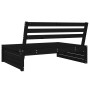 Central garden sofa solid black pine wood 120x80 cm by , Modular outdoor sofas - Ref: Foro24-825748, Price: 89,44 €, Discount: %