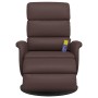 Sillón reclinable masaje con reposapiés cuero sintético marrón de , Sillones - Ref: Foro24-356726, Precio: 278,35 €, Descuent...