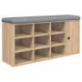 Shoe bench engineered wood Sonoma oak 102x32x50 cm by , Benches for halls and storage - Ref: Foro24-835091, Price: 95,32 €, D...