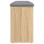 Banco zapatero madera de ingeniería roble Sonoma 102x32x50 cm de , Bancos para recibidores y almacenamiento - Ref: Foro24-835...