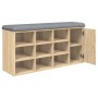 Banco zapatero madera de ingeniería roble Sonoma 102x32x50 cm de , Bancos para recibidores y almacenamiento - Ref: Foro24-835...