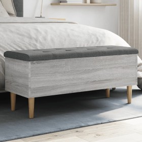 Sonoma gray engineered wood storage bench 102x42x46 cm by , Benches for halls and storage - Ref: Foro24-835087, Price: 92,99 ...