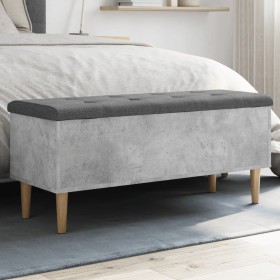 Concrete gray engineered wood storage bench 102x42x46 cm by , Benches for halls and storage - Ref: Foro24-835085, Price: 89,1...