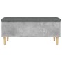 Concrete gray engineered wood storage bench 102x42x46 cm by , Benches for halls and storage - Ref: Foro24-835085, Price: 89,1...