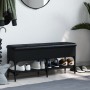 Black engineered wood shoe bench 102x32x45 cm by , Benches for halls and storage - Ref: Foro24-835177, Price: 85,09 €, Discou...