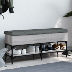 Sonoma gray engineered wood shoe bench 102x32x45 cm by , Benches for halls and storage - Ref: Foro24-835180, Price: 81,64 €, ...