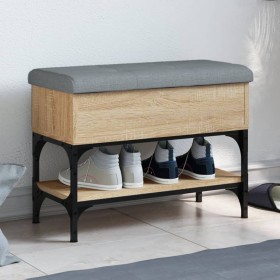 Shoe bench engineered wood Sonoma oak 62x32x45 cm by , Benches for halls and storage - Ref: Foro24-835168, Price: 65,33 €, Di...