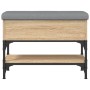 Shoe bench engineered wood Sonoma oak 62x32x45 cm by , Benches for halls and storage - Ref: Foro24-835168, Price: 65,33 €, Di...