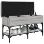 Banco zapatero madera de ingeniería gris Sonoma 82x32x45 cm de , Bancos para recibidores y almacenamiento - Ref: Foro24-83517...