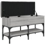 Banco zapatero madera de ingeniería gris Sonoma 82x32x45 cm de , Bancos para recibidores y almacenamiento - Ref: Foro24-83517...