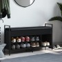 Black engineered wood shoe bench 105.5x32x57.5 cm by , Benches for halls and storage - Ref: Foro24-835212, Price: 100,31 €, D...