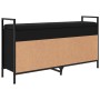 Black engineered wood shoe bench 105.5x32x57.5 cm by , Benches for halls and storage - Ref: Foro24-835212, Price: 100,31 €, D...