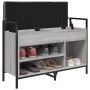 Banco zapatero madera de ingeniería gris Sonoma 85,5x32x57,5 cm de , Bancos para recibidores y almacenamiento - Ref: Foro24-8...