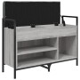 Banco zapatero madera de ingeniería gris Sonoma 85,5x32x57,5 cm de , Bancos para recibidores y almacenamiento - Ref: Foro24-8...