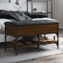 Shoe bench engineered wood oak brown 82x42x45 cm by , Benches for halls and storage - Ref: Foro24-835196, Price: 80,65 €, Dis...