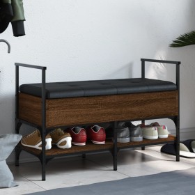 Shoe bench engineered wood oak brown 85.5x42x57.5cm by , Benches for halls and storage - Ref: Foro24-835233, Price: 84,11 €, ...