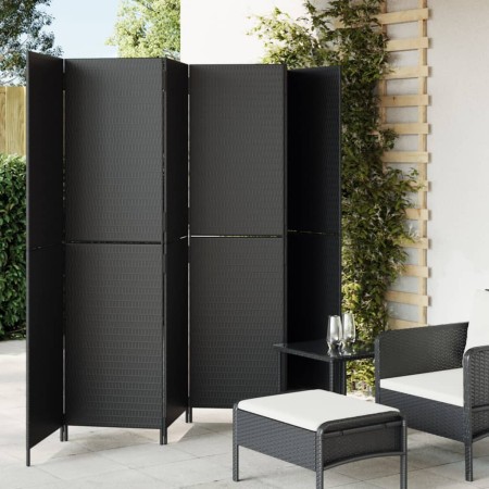 6-panel black synthetic rattan screen by , Room dividers - Ref: Foro24-365352, Price: 255,27 €, Discount: %